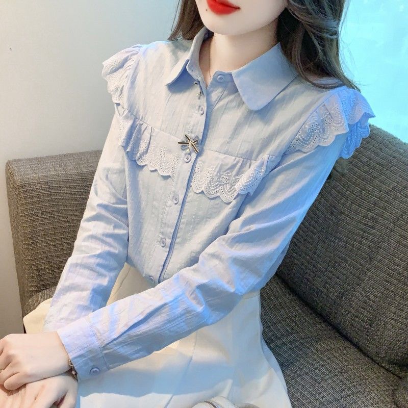 Spring and Autumn 2025 New Women's Pure Cotton Shirts, Stylish All-Cotton Fashion Tops with a Youthful Design, Long Sleeves Spring and Autumn 2025 New Women's Pure Cotton Shirts, Stylish All-Cotton Fashion Tops with a Youthful Design, Long Sleeves