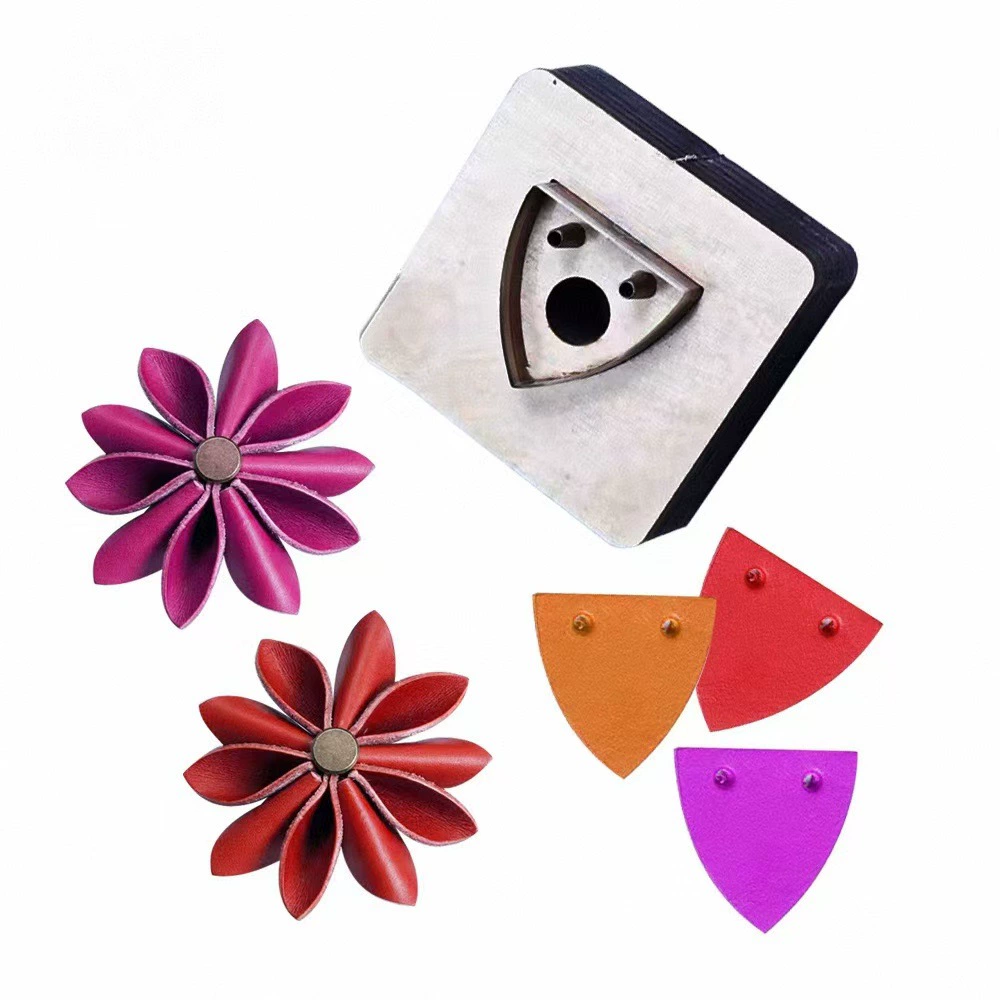 Маленькая форма для ножа с цветком, ручная работа, сделай сам, кожаный узор, японская сталь, острый и прочный кожаный нож, форма C164