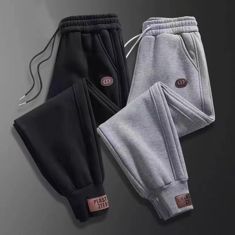 Men's Fleece-Lined Jogger Pants – Relaxed Fit Cuffed Sweatpants With Zipper Pockets (Extended Sizes 5XL)_voghion.com