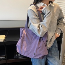 休闲大容量包包女秋冬轻便单肩包简约百搭布袋托特包大学生通勤包