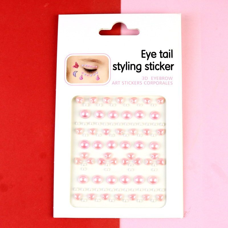 Transfronterizo AB diamantes coloridos joyas de maquillaje de ojos maquillaje facial pegatinas de diamante para niños espectáculo de escenario pegatinas faciales pegatinas de cristal perlas