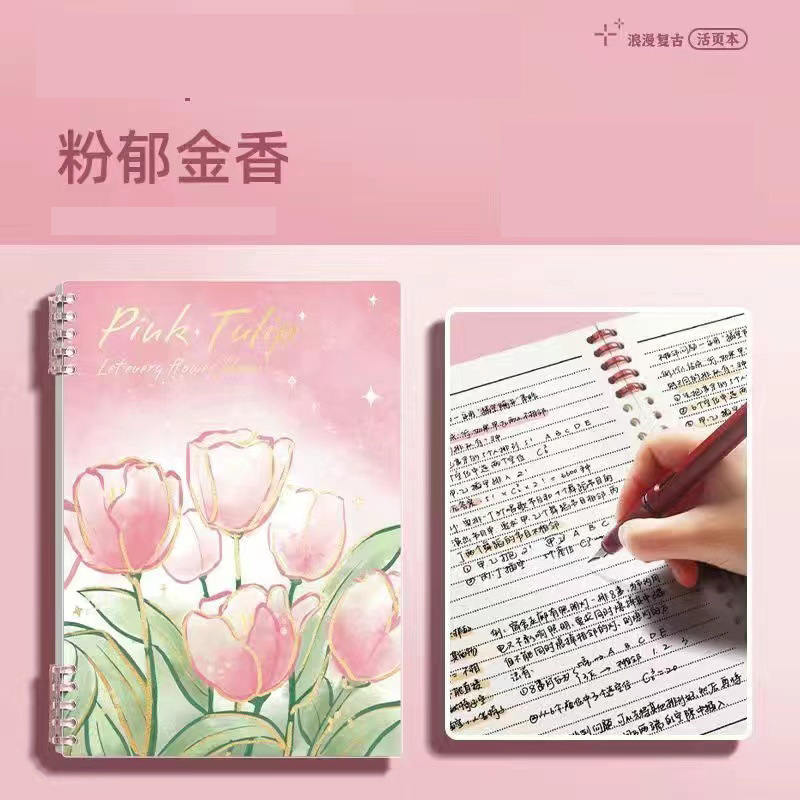 B5笔记本本子可拆卸内芯高颜值活页本空白记事本a4方格日记本加厚|undefined