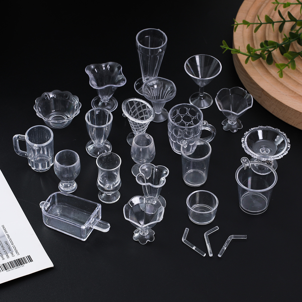 迷你日韩食玩DIY塑料杯子迷你杯冰激凌圣代杯布丁杯啤酒果汁杯