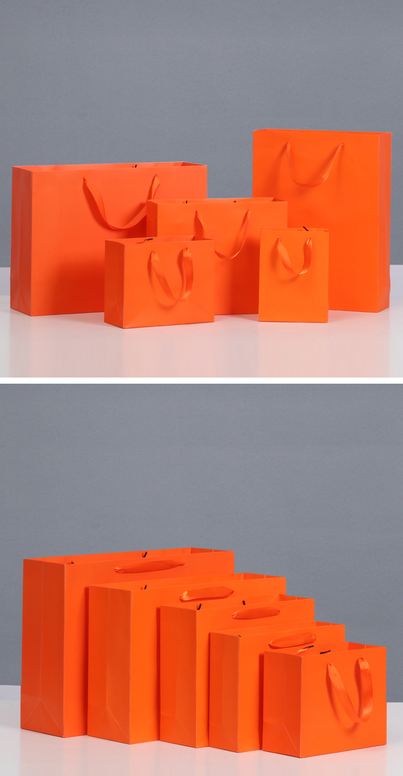 Orange Tote Bag Paper Bag Gift Bag Clothing Shopping Bag Birthday Back Gift Packaging Cosmetic Lipstick Gift Bag
