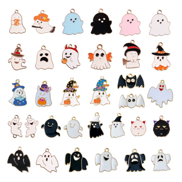 Halloween Ghost Festival diy Alloy Pendant Oil Dropping Alloy Ghost Pendant Keychain Earrings Bracelet Jewelry Accessories