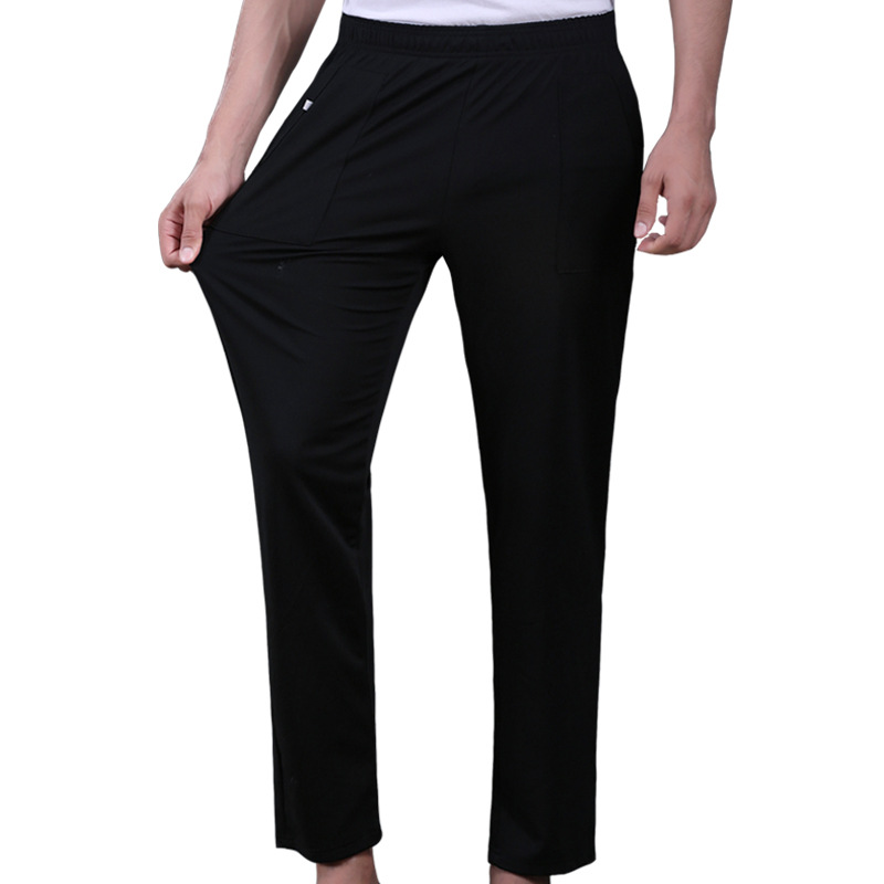 Pantalones de trabajo a rayas para chef de hotel y restaurante al por mayor, en stock, con banda elástica, pantalones de uniforme de servicio negro, personalizados.