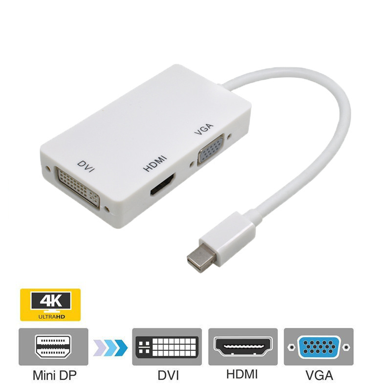 Apple コンピュータに適した MIniDP to DVI HDMI VGA 多機能 3-in-1 HD ビデオ拡張コンバータ|undefined