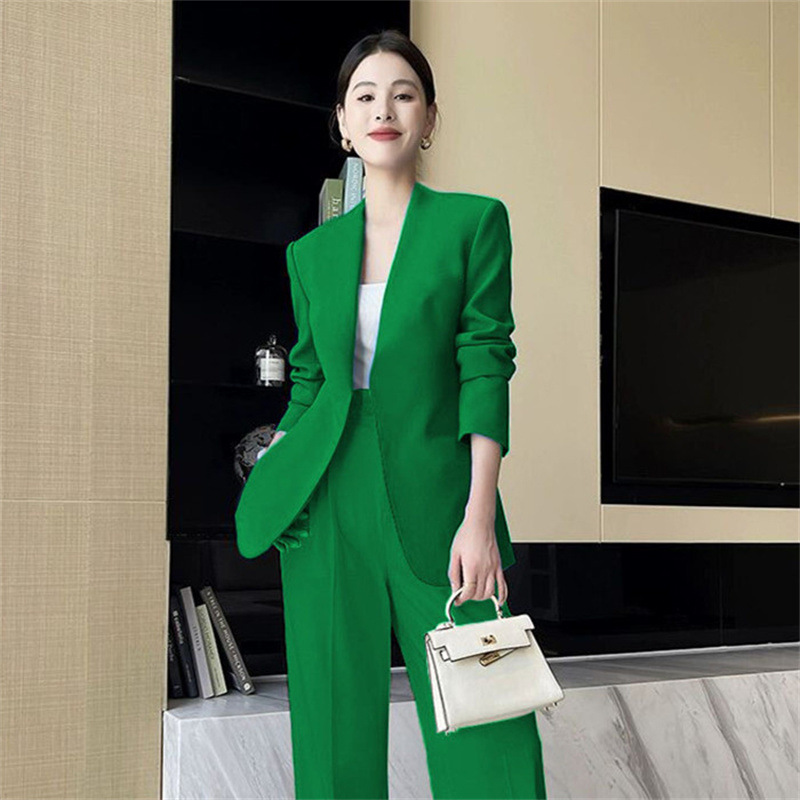 Plus Size Casual Suit Women's 2025 New Fashion Casual Suit Jacket Optional Color Suit Pants