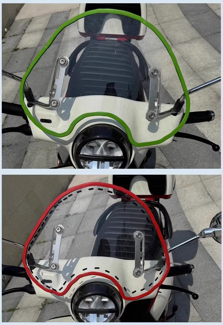 Yadi C50-D Electric Vehicle Windshield Wrapping Strip Universal Windshield Modification Accessories Full Enclosure Anti-collision Decoration