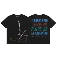 Футболка Travis Scott Cactus Jack с рисунком гвоздя, буквы, черная футболка с круглым вырезом и коротким рукавом