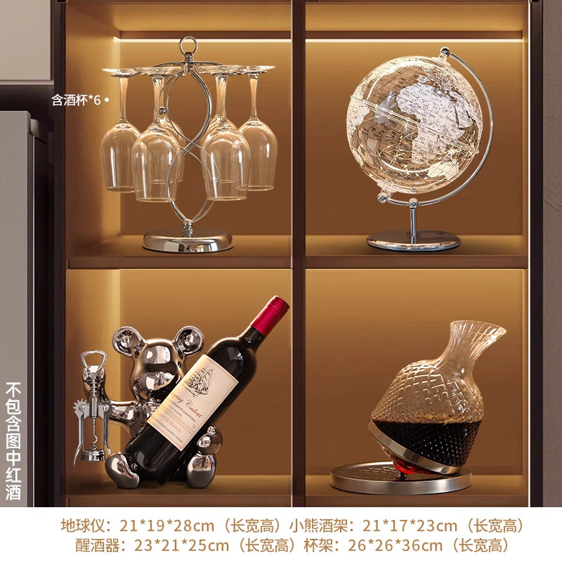 Violent Bear 赤ワインラック装飾品 新築祝い装飾 玄関 リビングルーム サイドボード 高級ワインキャビネット装飾品|undefined