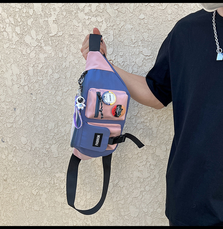 Chest bag, men's trendy workwear crossbody bag, men's backpack, ins trendy small bag, personalized and versatile waist bag, men's single-shoulder bag undefined