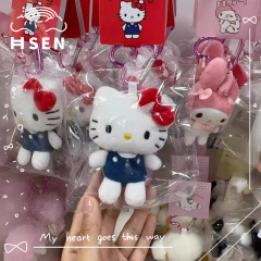 少女の心のケイティの猫のkt猫の愛の心のボタンの包みの部品のブラックピンクの同じタイプの子供の鍵のボタンの掛け金は掛けます。