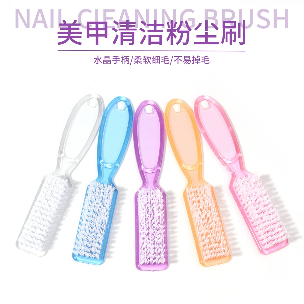Трансграничная поставка прозрачных кистей для ногтей с длинной ручкой, квадратных пластиковых чистящих нелиняющих кристаллических кистей для маникюра от производителей