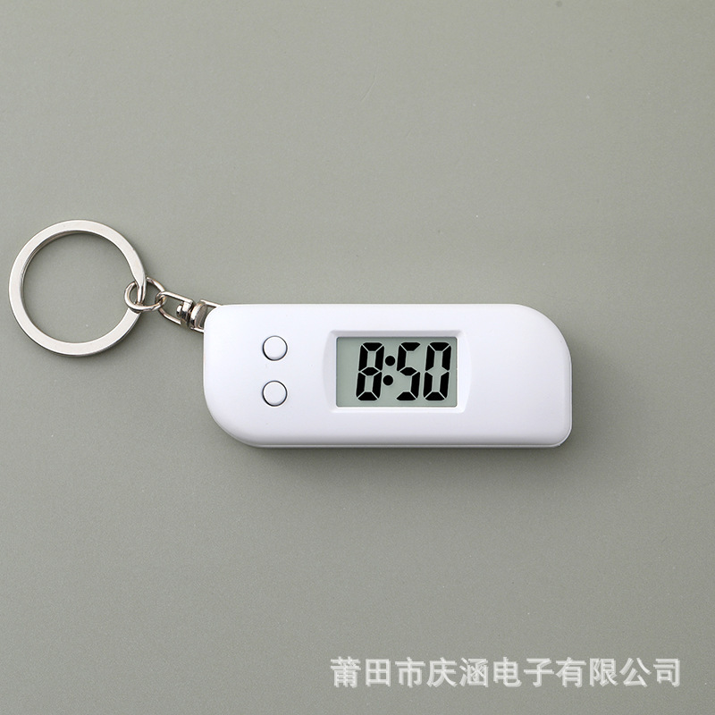 25新迷你时尚小巧电子钟简约钥匙扣电子表学生考试考研便携小挂表|undefined