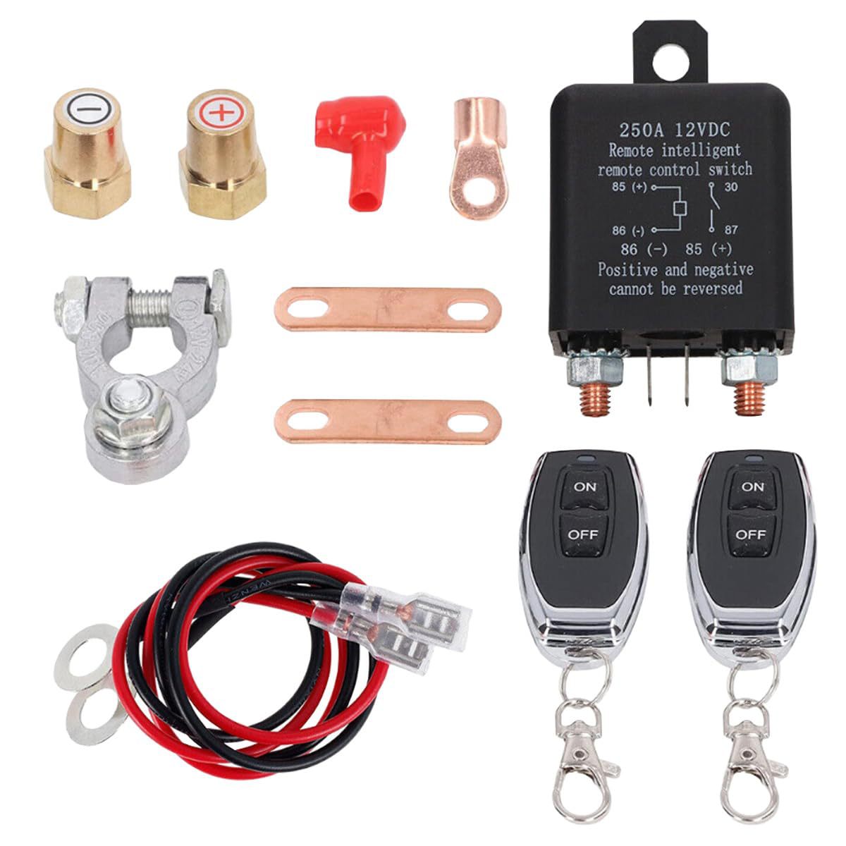 200A Automotive Relay with Remote Control 24V Start Power Protection Wireless Remote Control Power Cut-Off Switch