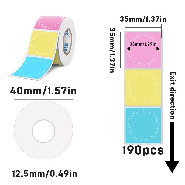 감열합성지 35*35-190 삼색꽃