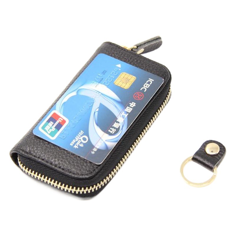 Manufacturer Wholesale Cowhide Key Bag Key Bag Women's Coin Purse Card Holder Zipper Multi-Functional Door Key Bag