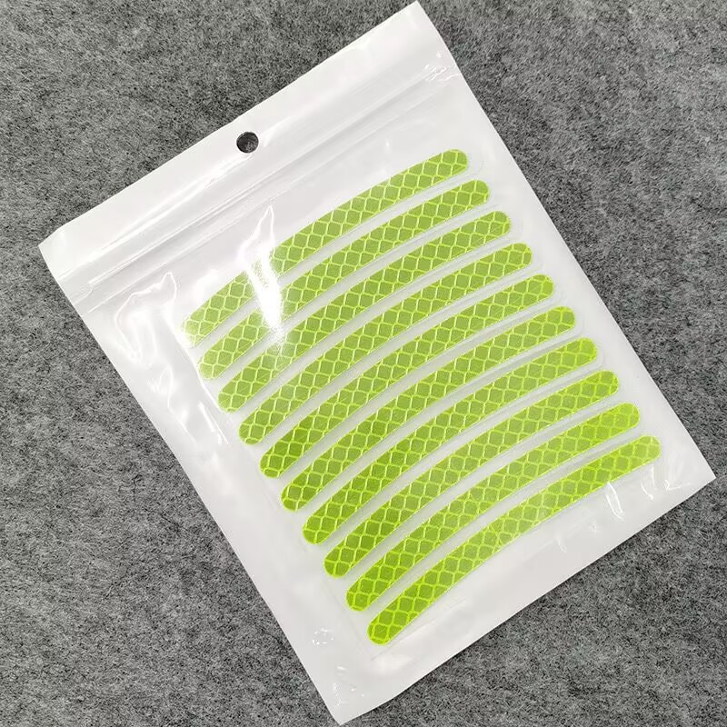 Wheel hub reflective stickers (light green) 20 pieces