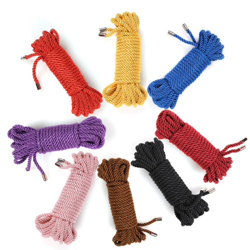 Metal head 5 meters silk rope SM training binding restraint torture device 10 meters rope alternative toys adult sex toys