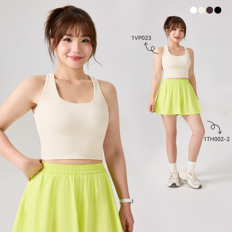 Verano nuevo 7A antibacteriano frío respirante chaleco deportivo sin rastro reuniendo U-cuello hermosa ropa interior de espalda cubrir la chaqueta de pecho