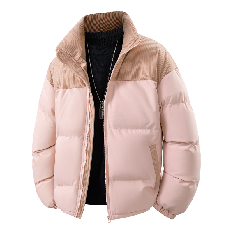 Padded Clothes Men's And Women's Corduroy Padded Clothes Thickened Padded Jackets Loose Stand-up Collar Couple Jackets_viptrois.com