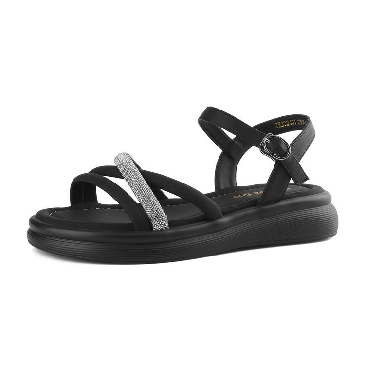 Sandalias mujer verano 2025 nuevo estilo ropa exterior moda todo-fósforo casual zapatos romanos plataforma ligera con falda zapatos de mujer