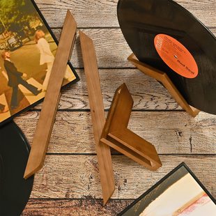 Cross-border wooden vinyl record rack triangle CD storage rack desktop record storage stand wooden vinyl record rack