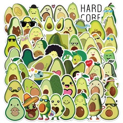 Cartoon Avocado Sticker Doodle Luggage Handbag Notebook Phone Case Cute Sticker 50 Pieces Non-Duplicate