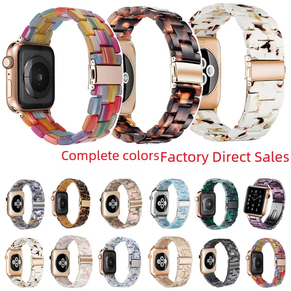 Natural Resin Suitable for S11/12 Apple Iwatch345678910 Three-Piece Ultra-Transparent Watch Strap