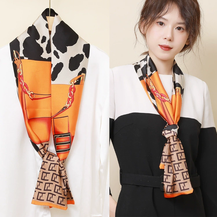 Silk Scarf Hairband (Suhang) long streamer 89×3.8 cm, lightweight gift box option
