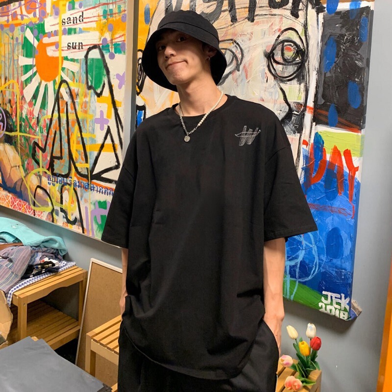 Wellmiki Summer Niche We11 Trendy Brand Short-Sleeved T-Shirt, Loose and Comfortable, Unisex Couple Style