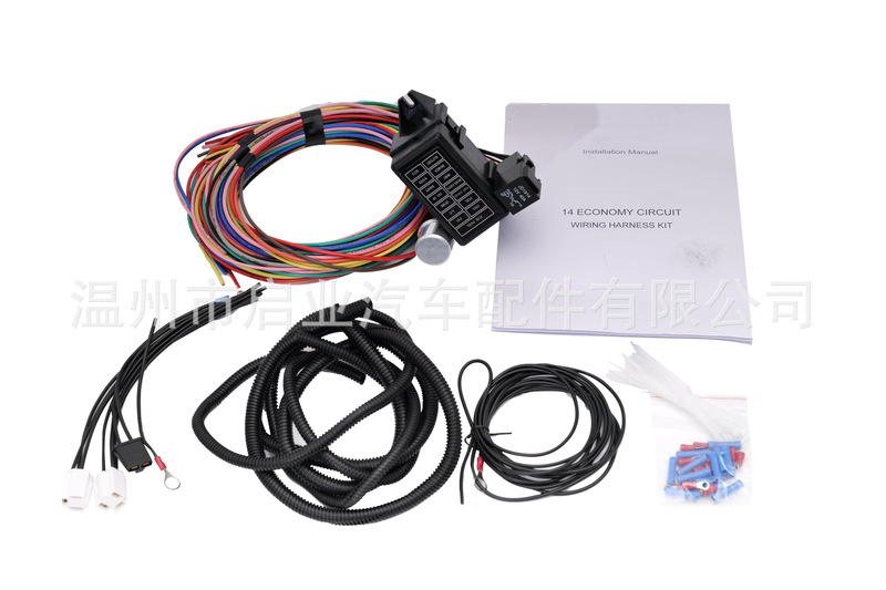 14 circuit wiring harness super long wire 14 fuse 12v suitable for Chevrolet Mopar Ford hortrodetone