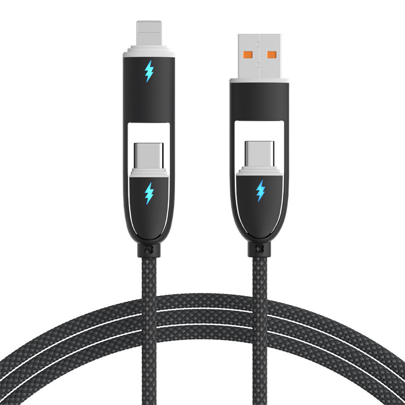 液体シリカゲル急速充電四合一データ線純色100Wはアップル15携帯電話充電線源工場を適用する|undefined