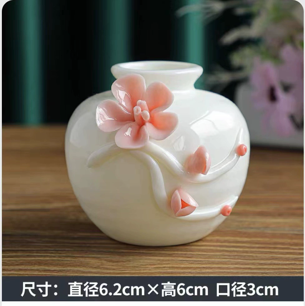Handmade mini vase flower bottle flower ceramic ornaments dry flower inserting water -breed living room study frame desktop decoration