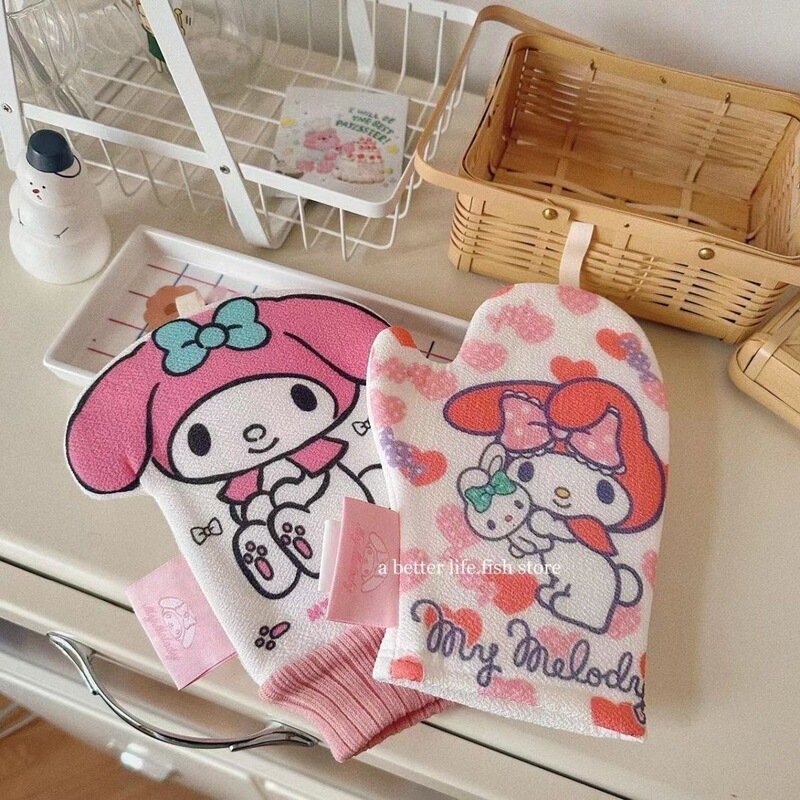 可爱澡巾卡通女士美乐蒂儿童搓澡强力家用神器下泥洗澡沐浴手套|undefined