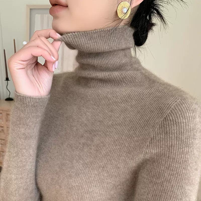 一线成衣~堆堆领毛衣女秋冬修身内搭打底衫2025年新款高领针织衫