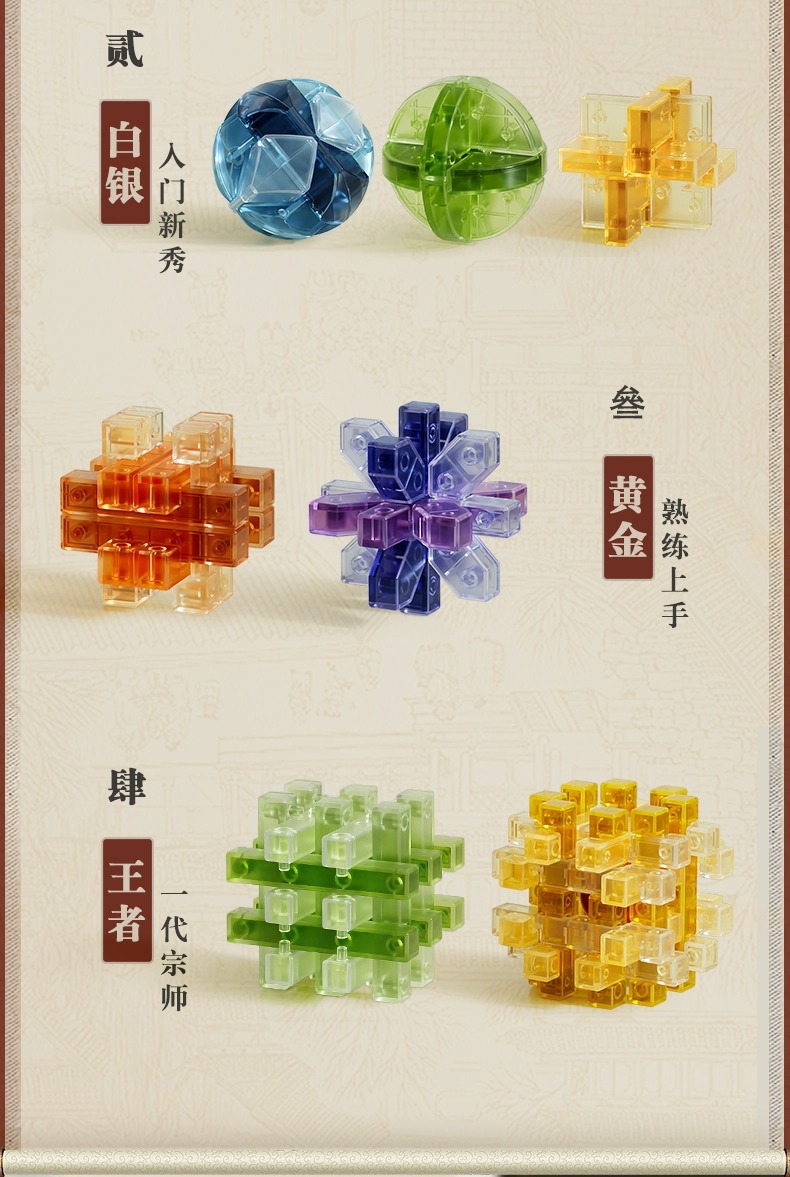 新品国潮鲁班锁拼装解孔明锁小学生解扣榫卯全套儿童益智力积木玩具详情8