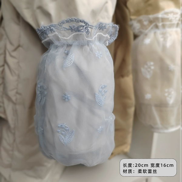 Short blue lace sleeves, orchid