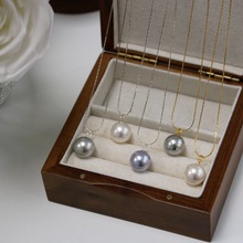 小红薯 清冷真多麻澳白薰衣草单珠珍珠项链 纯银高级锁骨链饰品女