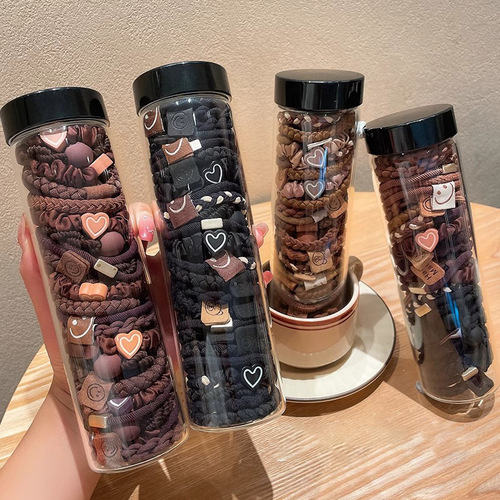 Coffee-colored cute little bear headband hair tie for women new style hair tie rubber band high elasticity and durable hair rope hair accessory