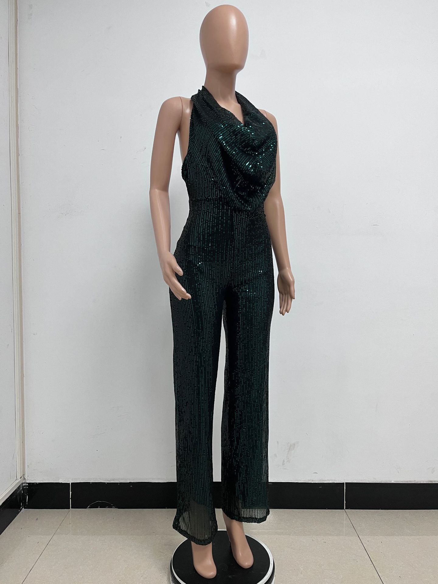 Women's Party Street Sexy Solid Color Full Length Sequins Jumpsuits display picture 42