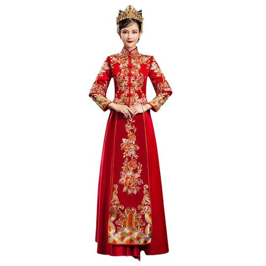 Xiuhe Wedding Dress Winter 2024 New Style Little Man Wedding Dragon and Phoenix Jacket Wedding Dress Hexiu Dress plus size Wedding Dress
