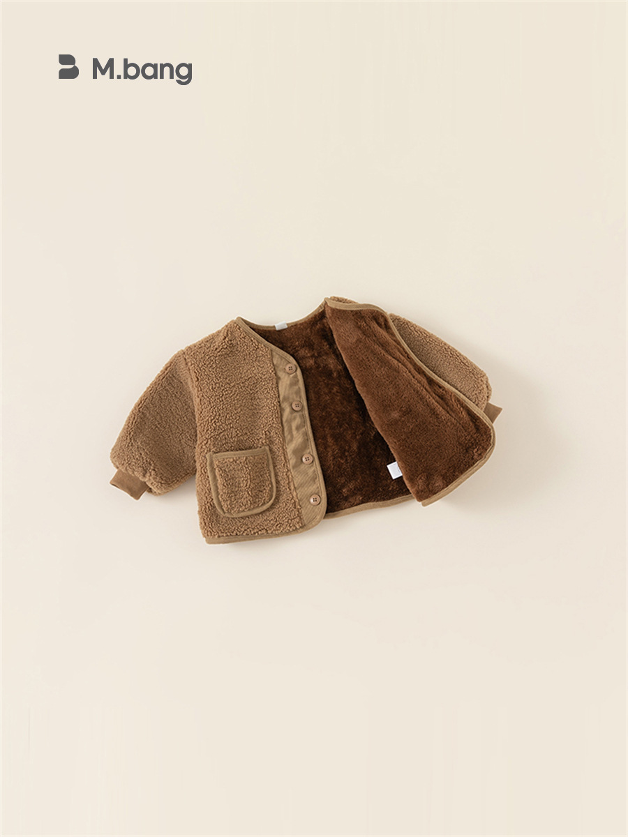 Ropa Infantil Youbao, Chaqueta Infantil con Forro Polar, Top Peludo con Bordado de Dinosaurio en la Espalda para Niños Pequeños, Ropa de Invierno para Niños DY83024