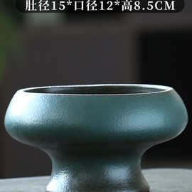 剑山插花器小原流花道器皿中式日式陶瓷花盆圆盘禅意复古花器材料