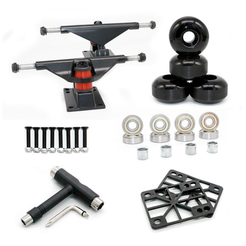 Double-warped skateboard wheels, professional PU wheel skateboard bracket combination package, skateboard bridge complete set of accessories