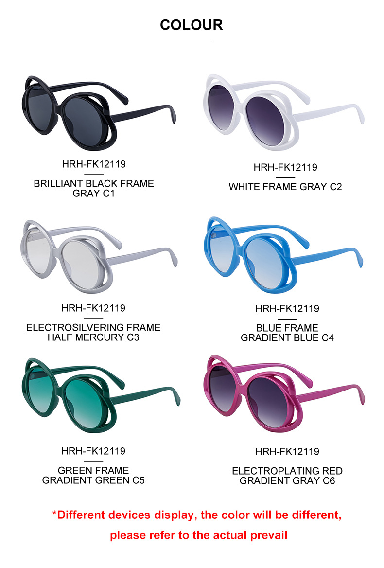 Oval Frame Sunglasses For Women Personalized Hollow Design_voghion.com