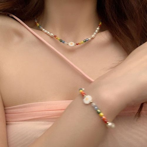 Summer Sweet Daisy Bead Necklace for Women 2025 New Arrival Fresh Uncommon Design Fashion Versatile Clavicle Chain