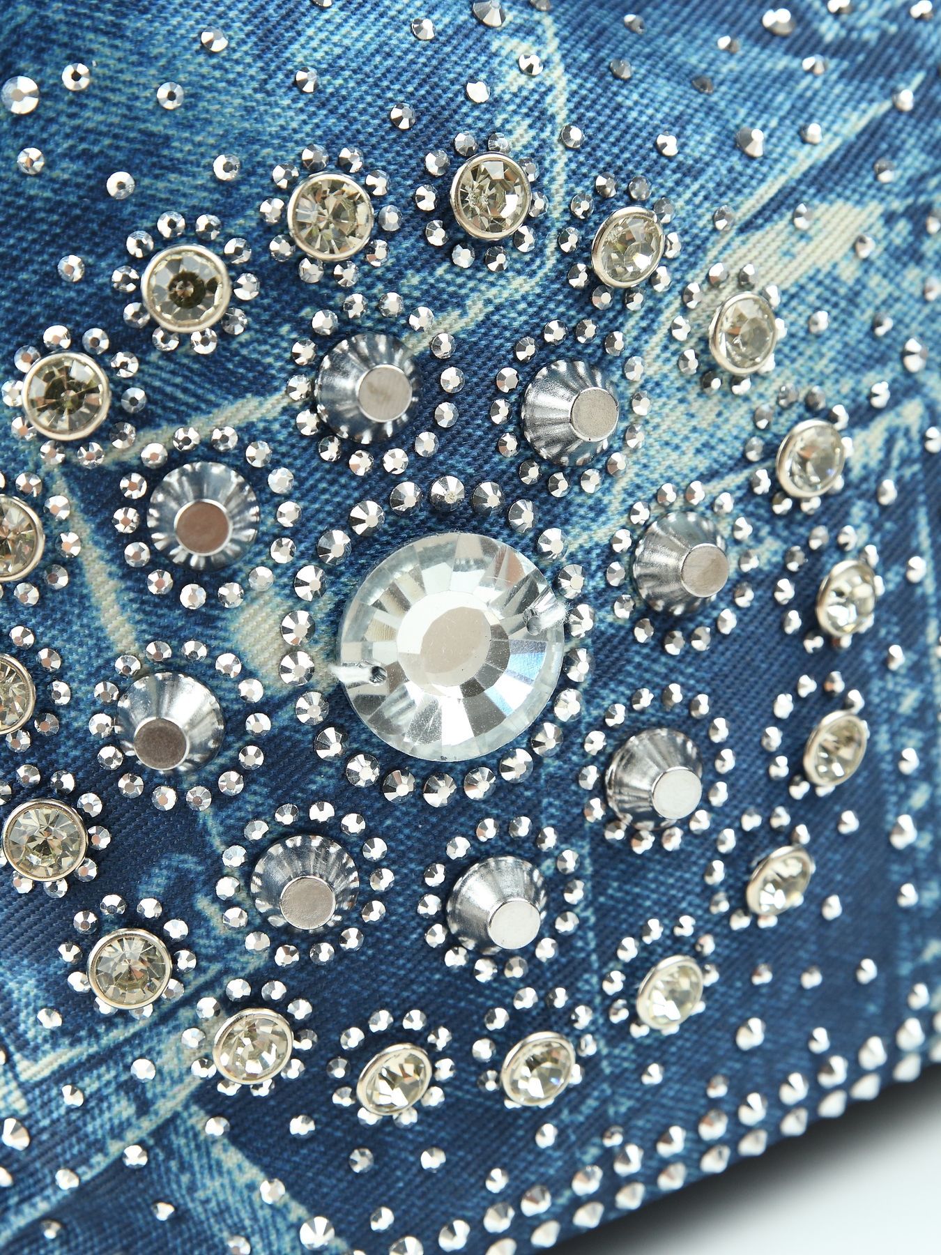 Borsa a spalla da donna in jeans con strass borsa a tracolla_voghion.com