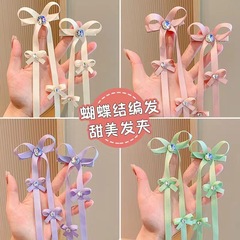 カラフルなヘアクリップ、女の子向けのおしゃれなヘアアクセサリー、女の子用ヘアバンド、紫色のラインストーン付きリボンヘアアクセサリー、おすすめのダックビルクリップ